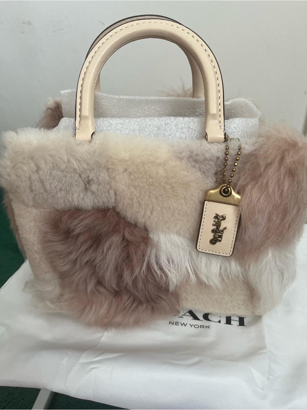 Coach Shearling Neutral Rogue 25